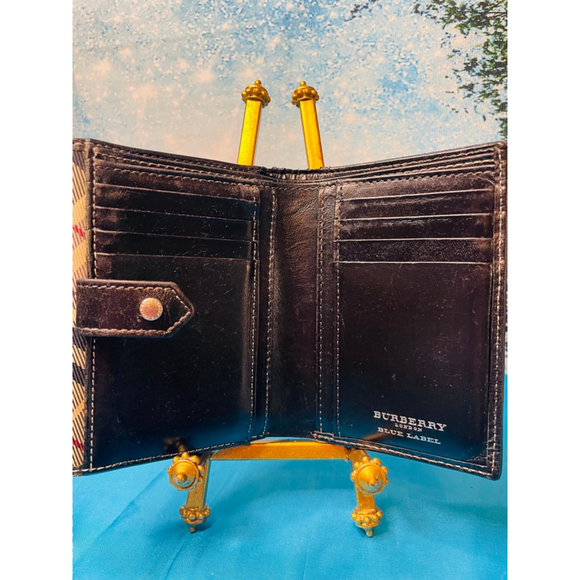 Women's Burberry Blue Label Plaid Wallet Tan/Black One Size - Picture 4 of 15